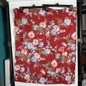 Vintage Martha Stewart Pillowcase Sham Set Of 2 Red Floral Standard Cotton‎ USA